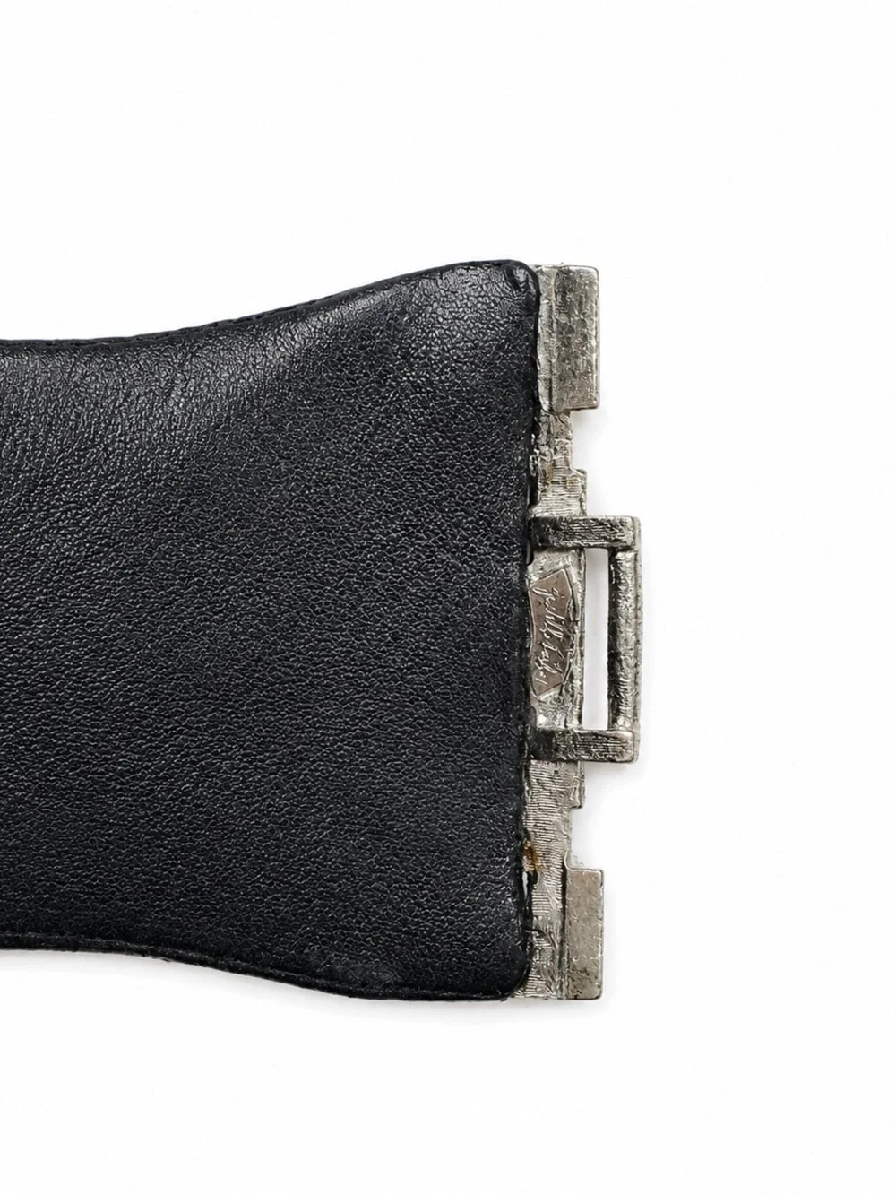 Vintage Judith Leiber Black Leather Crystal Statement Belt